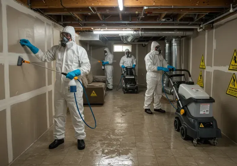 Basement Moisture Removal and Structural Drying process in Lecanto, FL